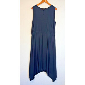 Chico’s‎ Black Label Georgette Gathered Chiffon Midi Dress Black Size 3